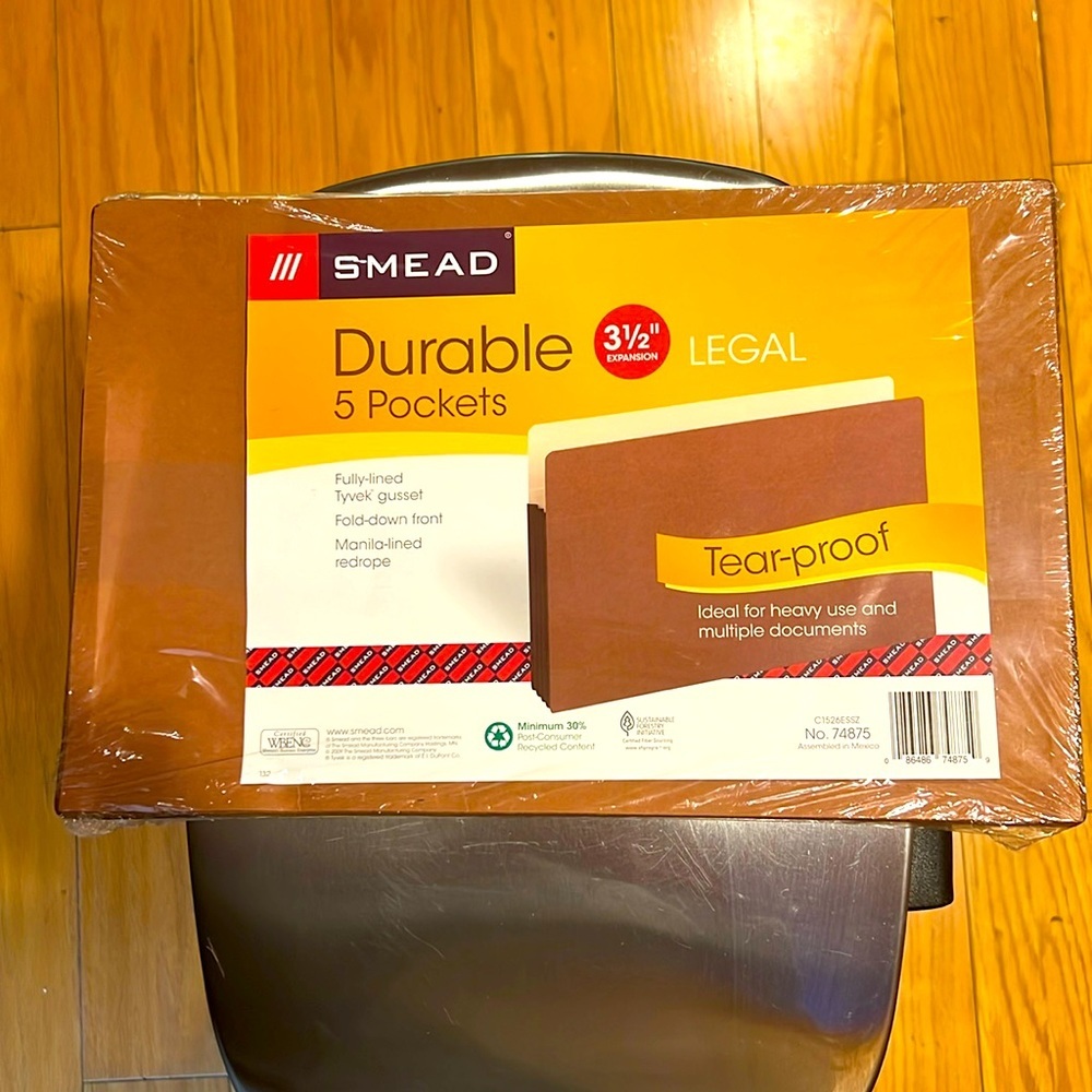 SMEAD.Durabke 3 1/2” Expansion Legal 5 Pockets